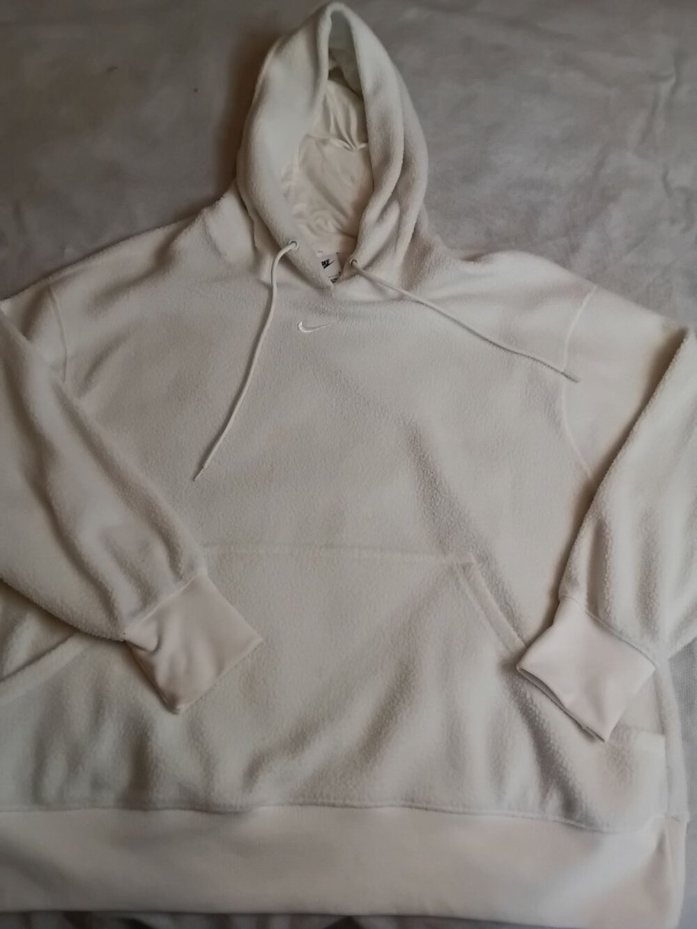 Nike Sportswear Women’s Fleece Hoodie Sweatshirt 1X Sail White Center Check